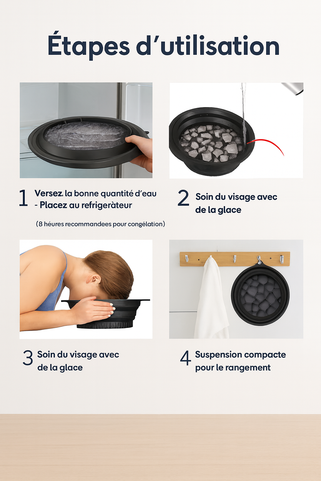 Bassin à glace pour le visage