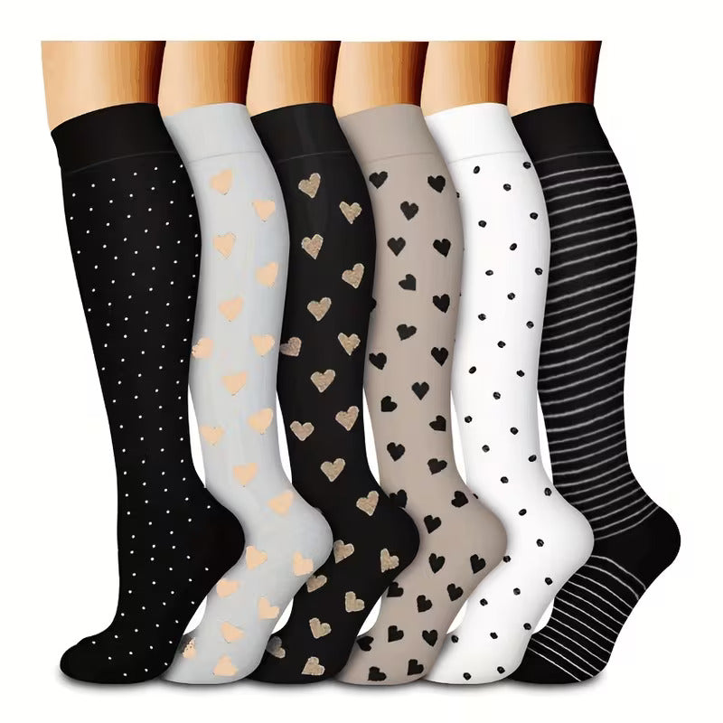 Chaussettes de Compression Femme & Homme – Style Classy Minimal | 6 Paires