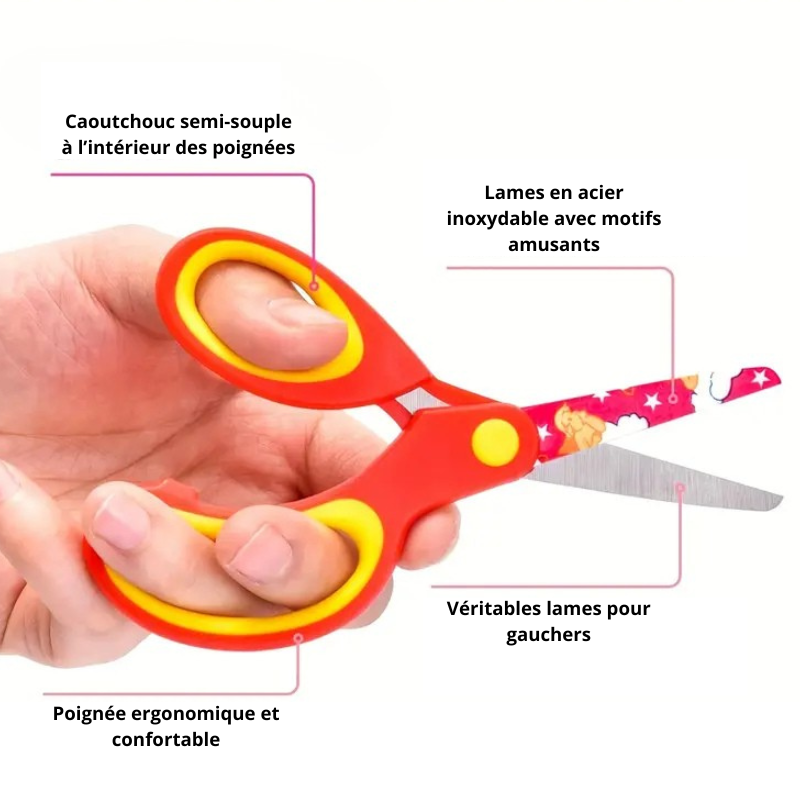 Ciseaux pour enfants gauchers - 3 pièces