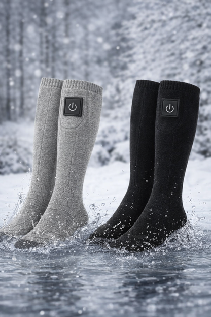 Chaussettes Chauffantes Électriques – Batterie Rechargeable & 3 Niveaux de Chaleur