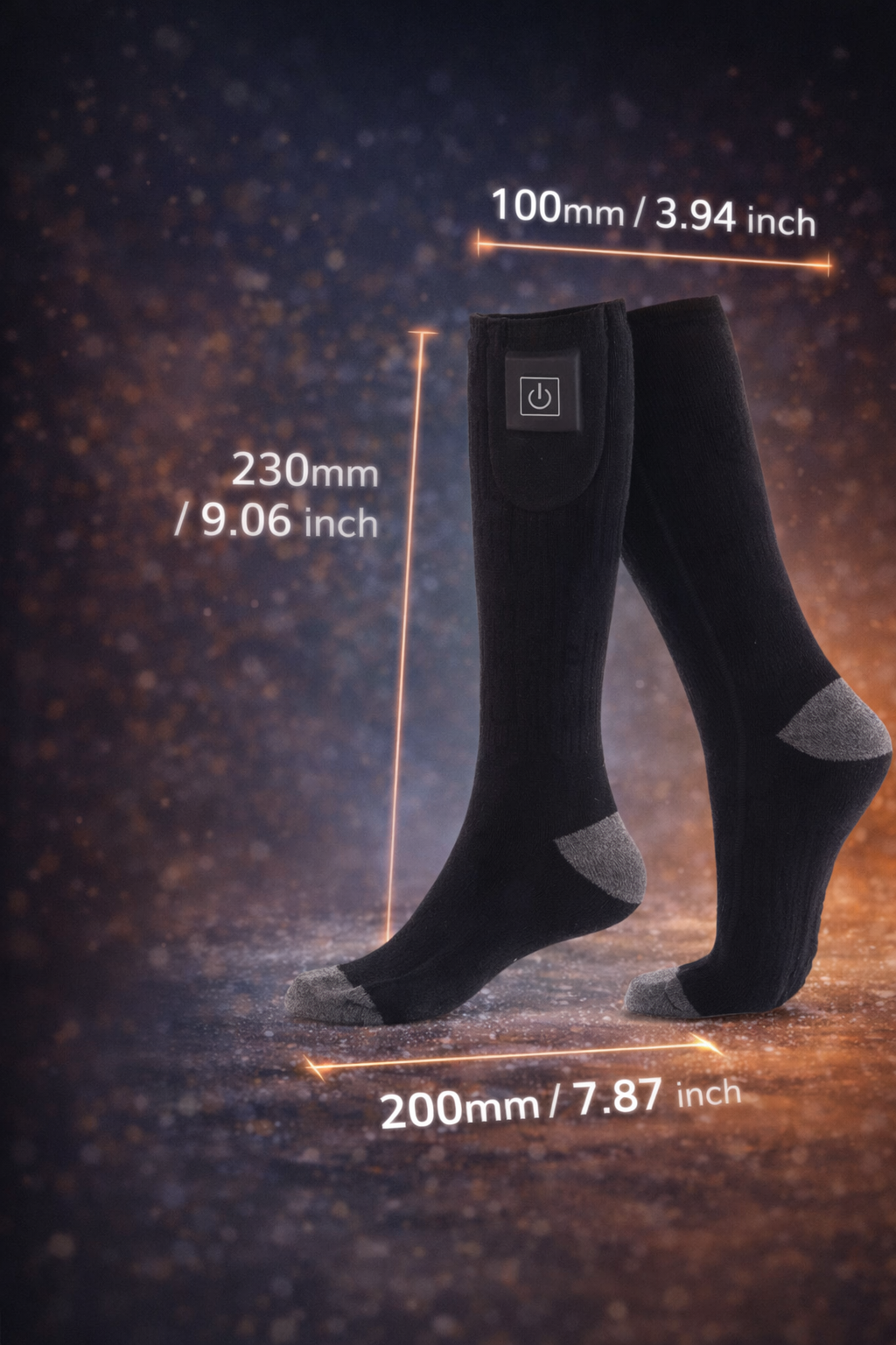 Chaussettes Chauffantes Électriques – Batterie Rechargeable & 3 Niveaux de Chaleur