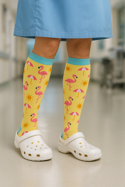 Chaussettes de contention unisexes – 5 paires confort & style (motifs animaux & couleurs vives)