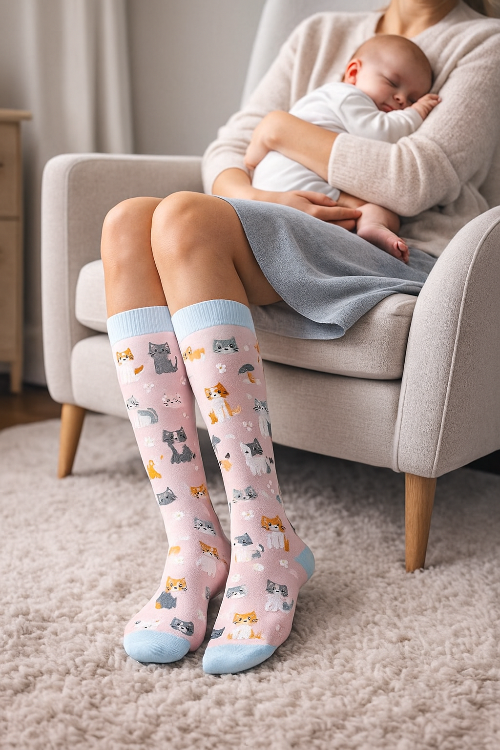 Chaussettes de contention unisexes – 5 paires confort & style (motifs animaux & couleurs vives)