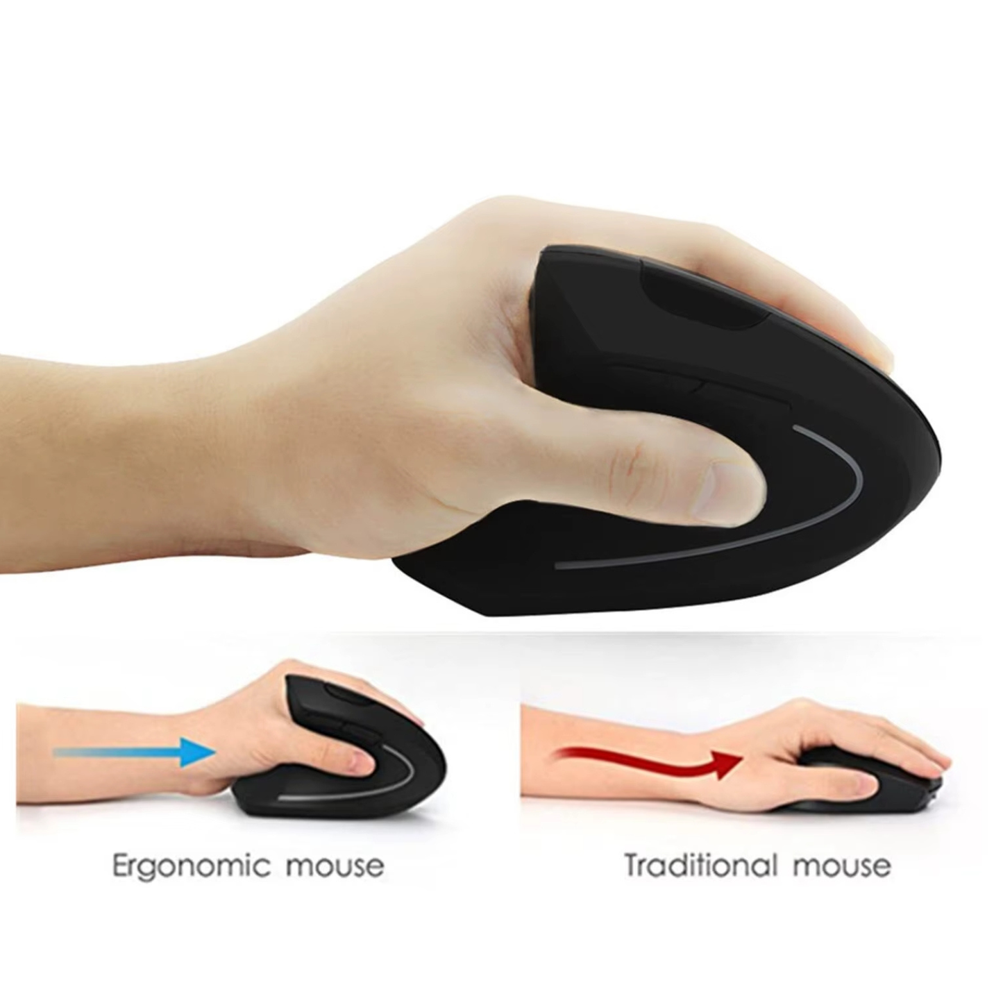Souris verticale sans fil pour gauchers