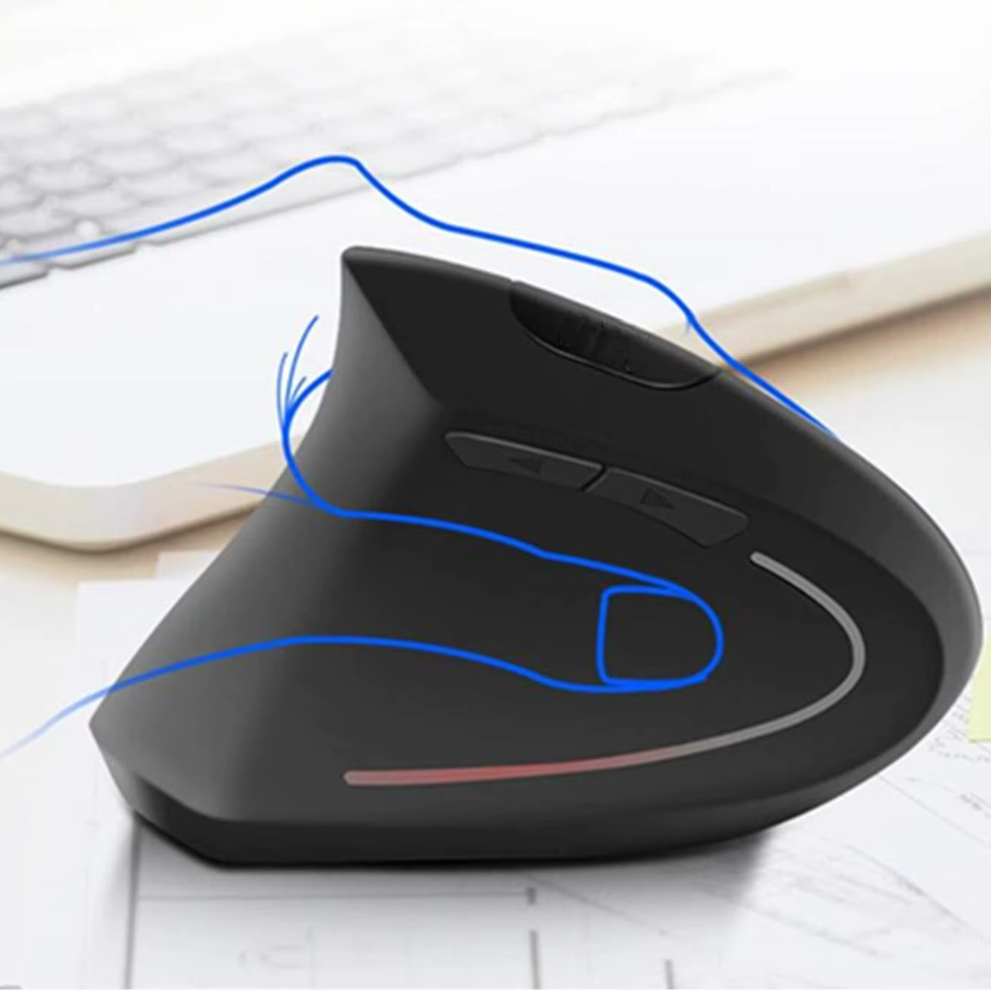 Souris verticale sans fil pour gauchers